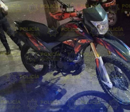 Policía Morelia recupera motocicleta con reporte de robo en la colonia Eduardo Ruiz