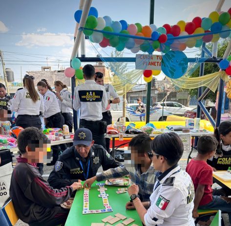 Policía Morelia celebra en grande con niñas y niños, en la Feria de la Niñez “Juguemos por la paz”