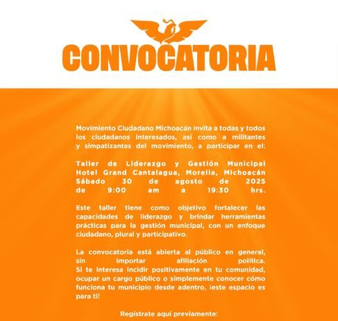 Movimiento Ciudadano Michoacán impulsa el liderazgo municipal con enfoque ciudadano: Víctor Manríquez
