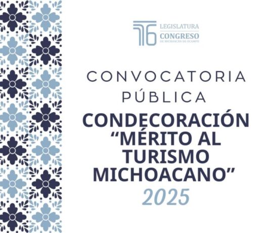 Congreso del Estado emite convocatoria para la Condecoración “Mérito al Turismo Michoacano” 2025