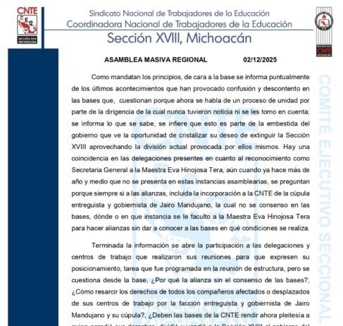 Centistas de Eva Hinojosa están preocupado, refuerza seguridad, ante rechazo de las bases del pacto Hinojosa–Mandujano