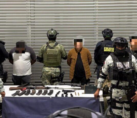 Policía Morelia asegura armas de fuego y detiene a tres personas en la colonia San Pascual