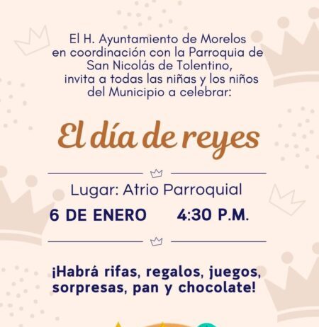Celebrará Morelos el Día de Reyes con alegría, tradición y convivencia familiar, invita Julio César Conejo Alejos a las familias a participar