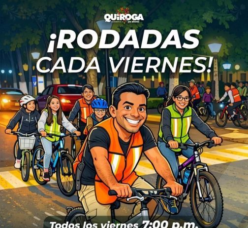 Impulsa Alma Mireya González Sánchez las rodadas familiares para fortalecer la convivencia en Quiroga