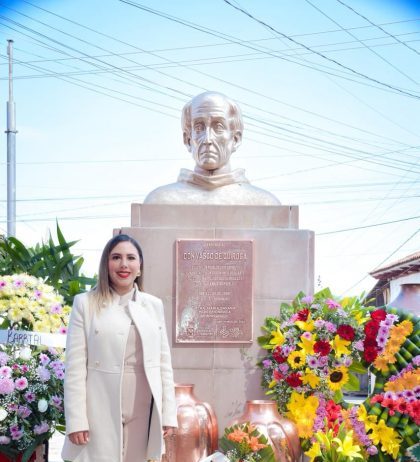 Conmemora Dayana Pérez el legado de Don Vasco de Quiroga