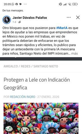 Rediseñan avatar de MarIA tras registro de muñeca Lele; creador acusa freno a innovación