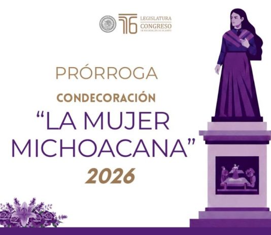 Congreso extiende hasta el 1° de marzo registro para la Condecoración “La Mujer Michoacana 2026”