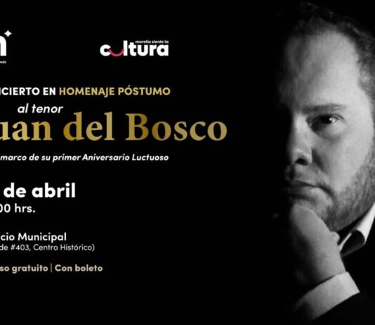 Invita SeCultura Morelia a concierto en homenaje póstumo al tenor Juan del Bosco