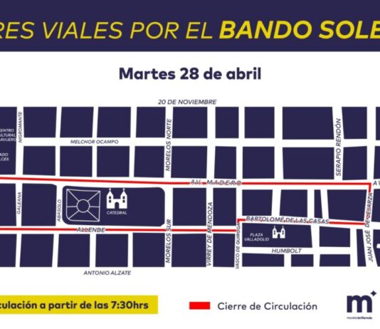 Policía Morelia anuncia cierres viales por recorrido en Bando Solemne