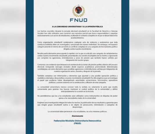 La otra versión de los hechos: FNUD rechaza señalamientos y pide esclarecer el contexto completo