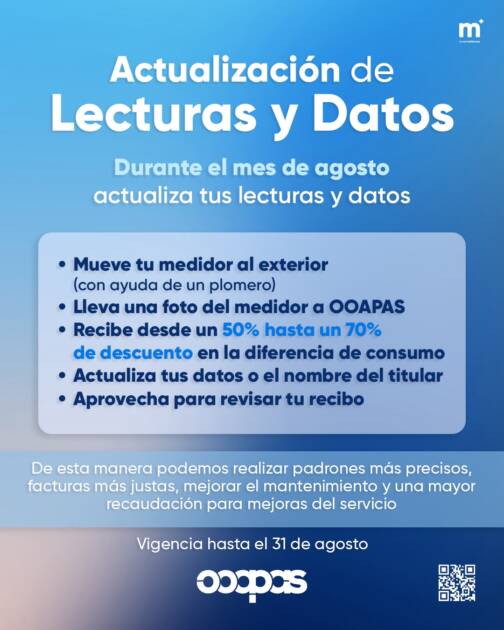 Adolfo Torres invita a las y los usuarios a aprovechar la campaña de Actualización de Lecturas y Datos