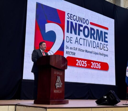 Victor Manuel López Rodríguez presentó su segundo informe de actividades como rector de la Universidad La Salle