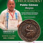 Dayana Pérez reconoce el talento del artesano Pablo Gómez Reyes, ganador del Gran Premio Nacional de Arte Popular 2026